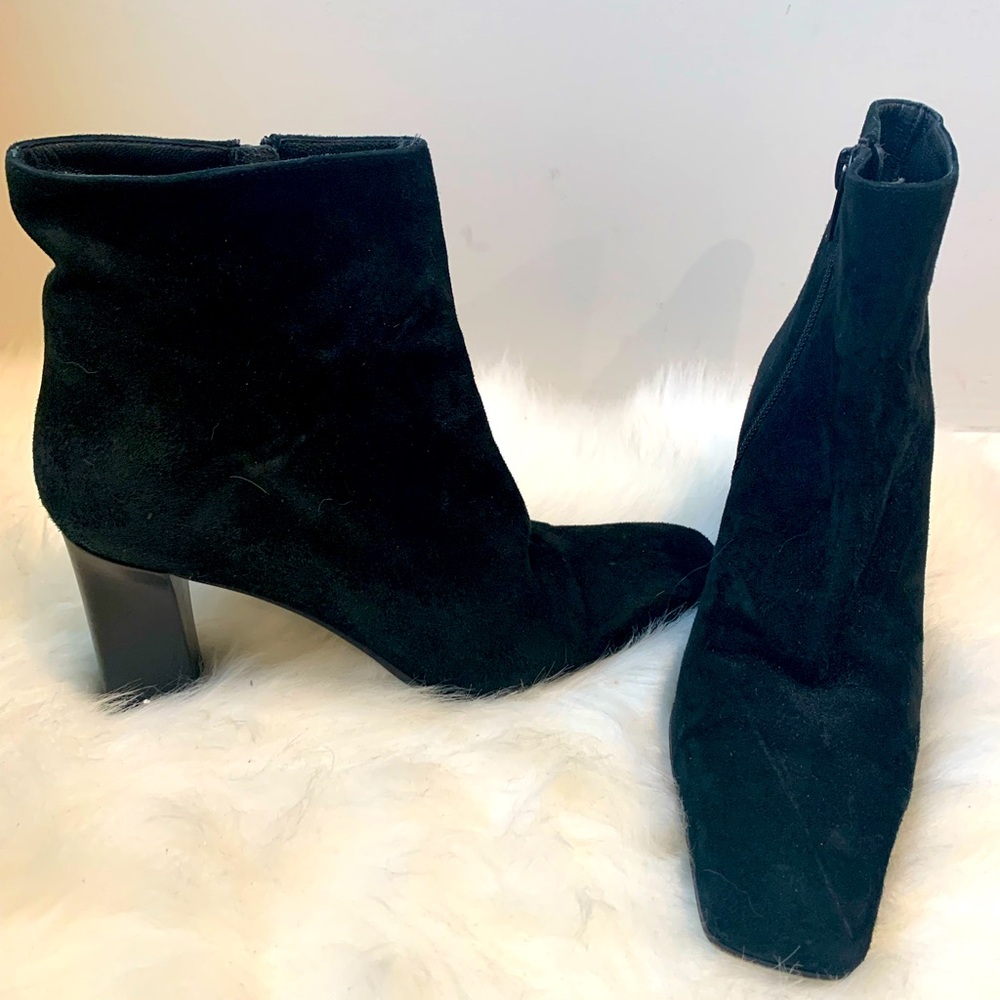 VIA SPIGA — GORGEOUS BLACK SUEDE HEELED ANKLE BOOTS SIZE 5 MADE IN ITALY 🇮🇹